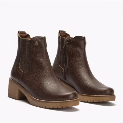 Botines Chelsea Pitillos marrón piel mujer detalle elástico lateral