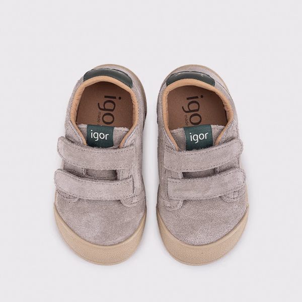 Zapatillas barefoot infantil topo serraje Igor par completo vista lateral