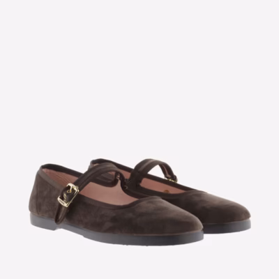 Bailarinas Mary Jane mujer Victoria terciopelo visón detalle hebilla lateral