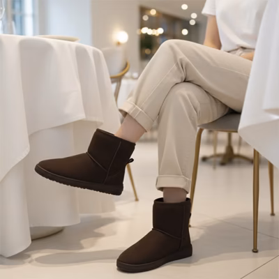 Botines barefoot Mustang moka mujer detalle modelo