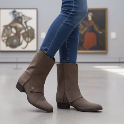 Botines mujer taupe XTI detalle caña fruncida