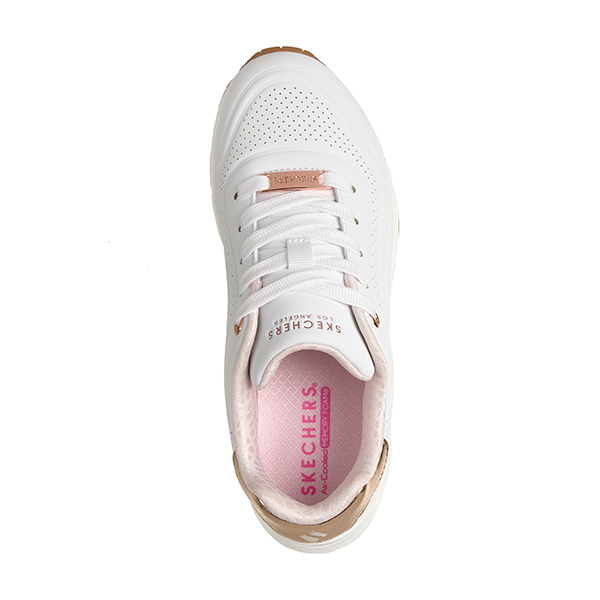 zapatilla deportiva nina blanca cordones Skechers detalle suela flexible