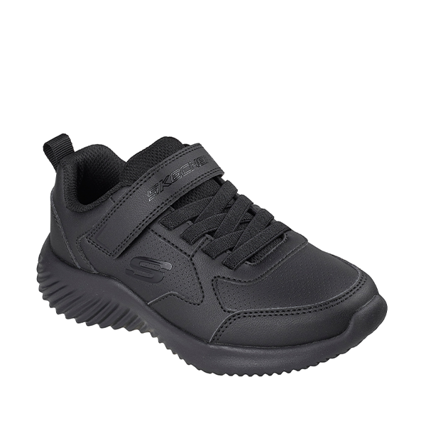 Zapatillas deportivas infantiles negro velcro Skechers vista trasera