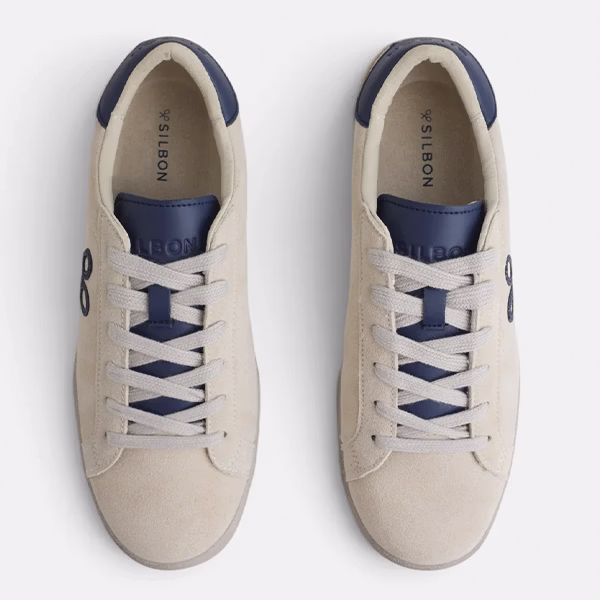 Zapatillas Silbon Beige Serraje Hombre vista lateral