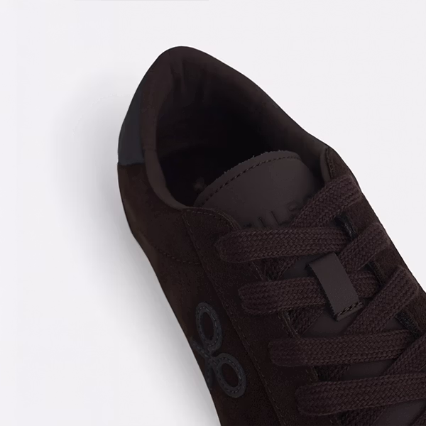 Zapatillas Silbon Marrón Serraje Hombre segundo cordón blanco