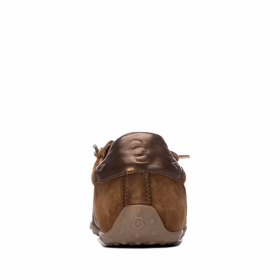 zapatillas planas Carmela camel piel mujer vista lateral