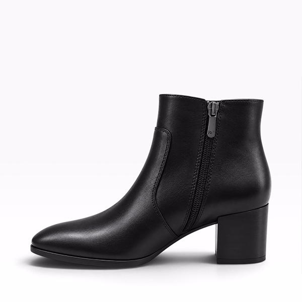Botines mujer piel negra detalle trenzado Regarde Le Ciel Taylor vista lateral