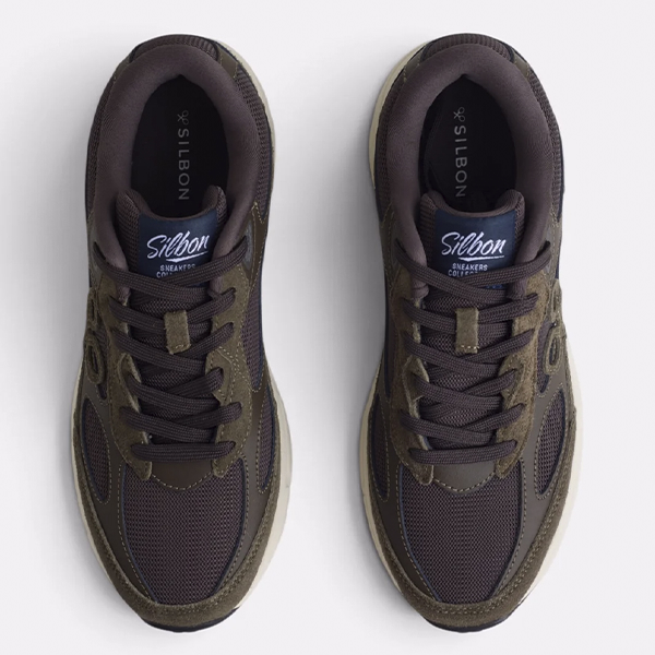 Zapatos casual hombre Silbon marrón estilo deportivo vista cenital