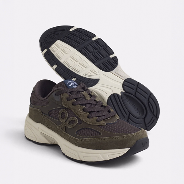 Zapatos casual hombre Silbon marrón estilo deportivo par vista doble lateral